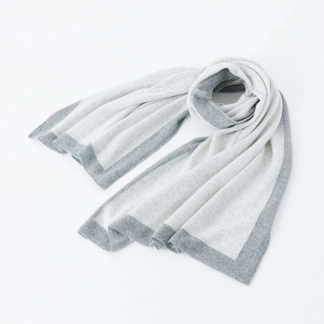 Large cashmere knit frame-color angel's shawl (200cm × 78cm)