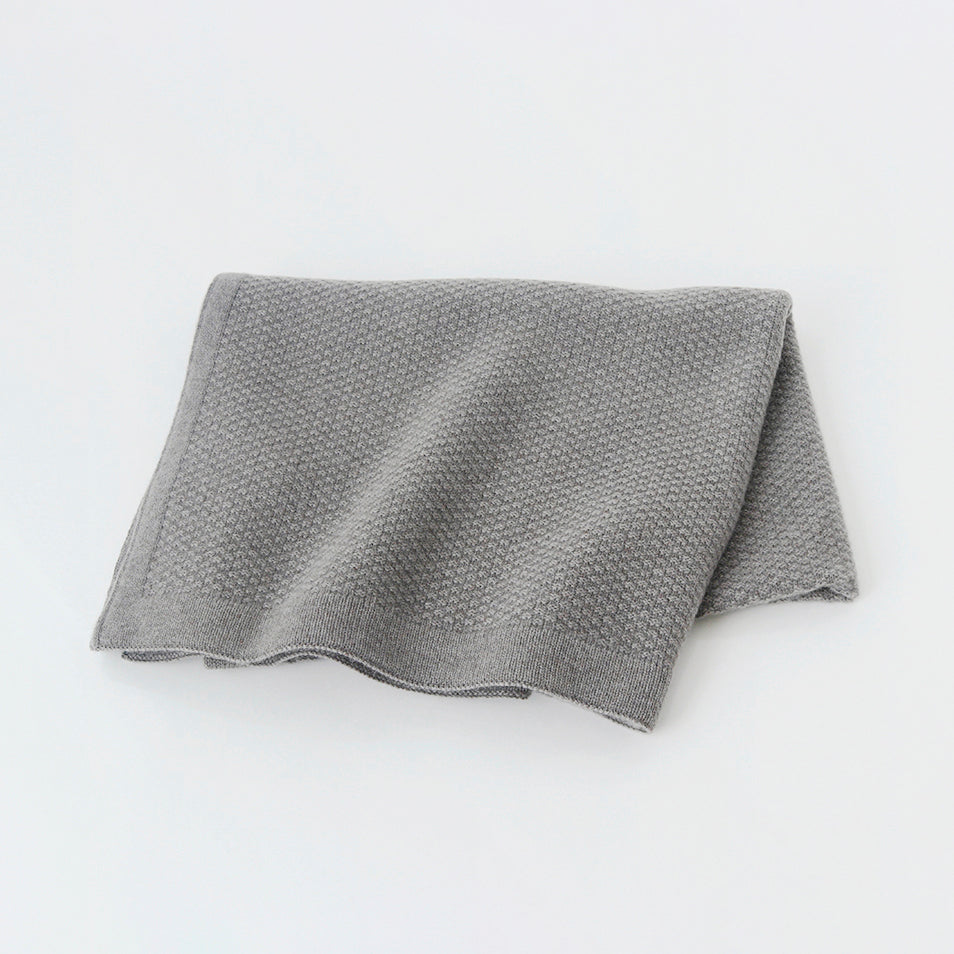 Cashmere knit seed stitch blanket (120cm×80cm)