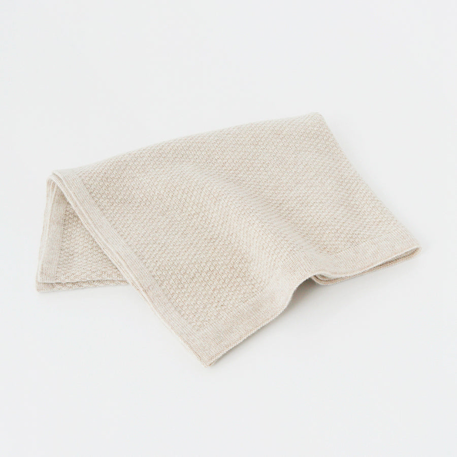 Cashmere knit seed stitch blanket (120cm×80cm)