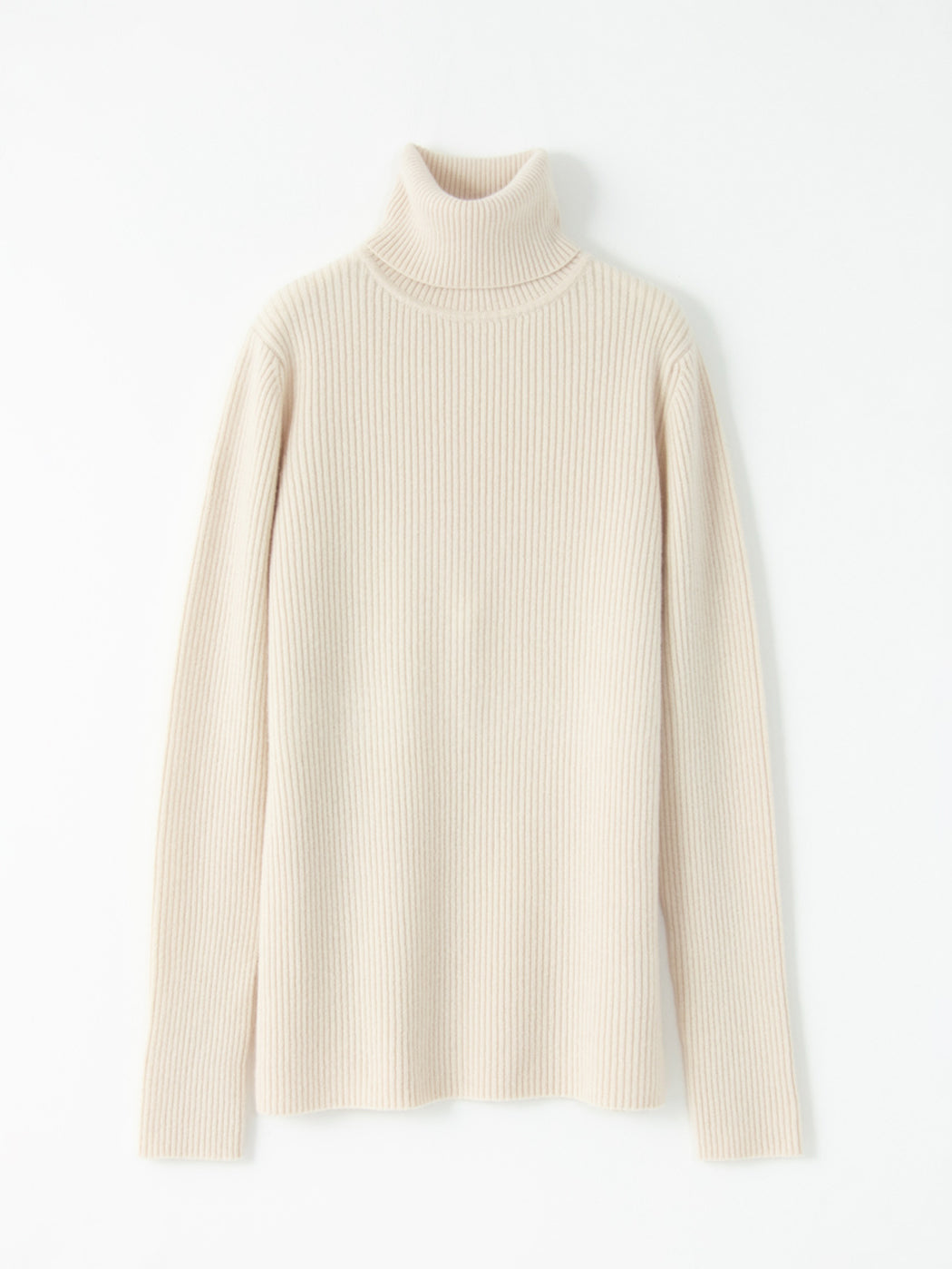 羊绒罗纹针织高领毛衣