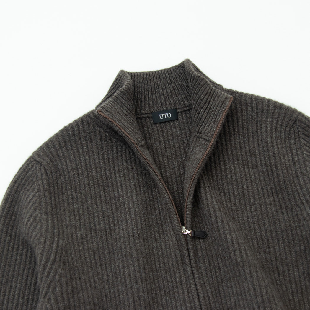 Cashmere fullcardigan full-zip jacket