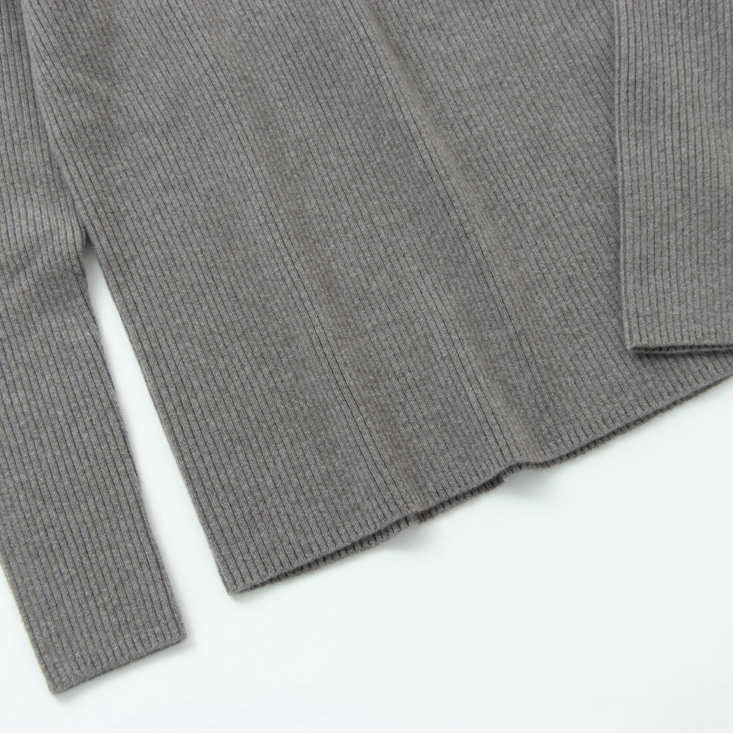 Cashmere rib knit crew-neck sweater