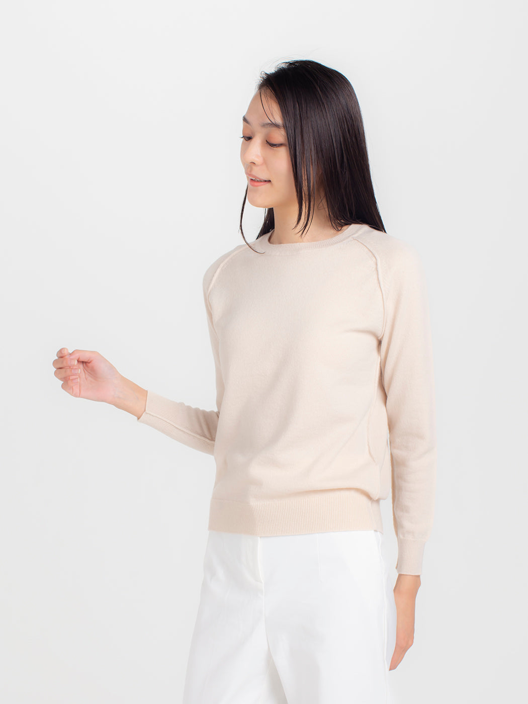 Cashmere crew-neck raglan-sleeve-sweater