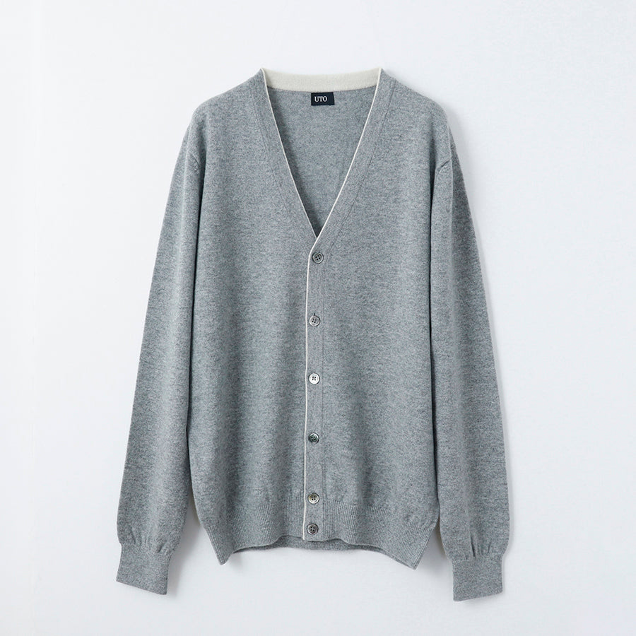 【For retailer】Cashmere one-point color cardigan