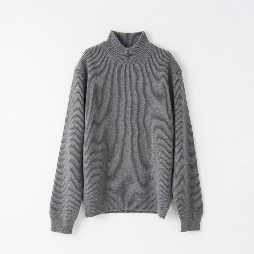 Cashmere fullcardigan high-necked sweater (stock sale)