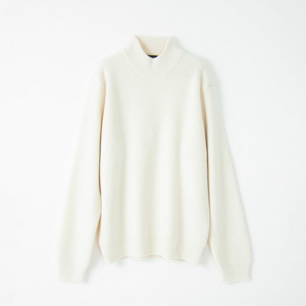 Cashmere fullcardigan high-necked sweater (stock sale)