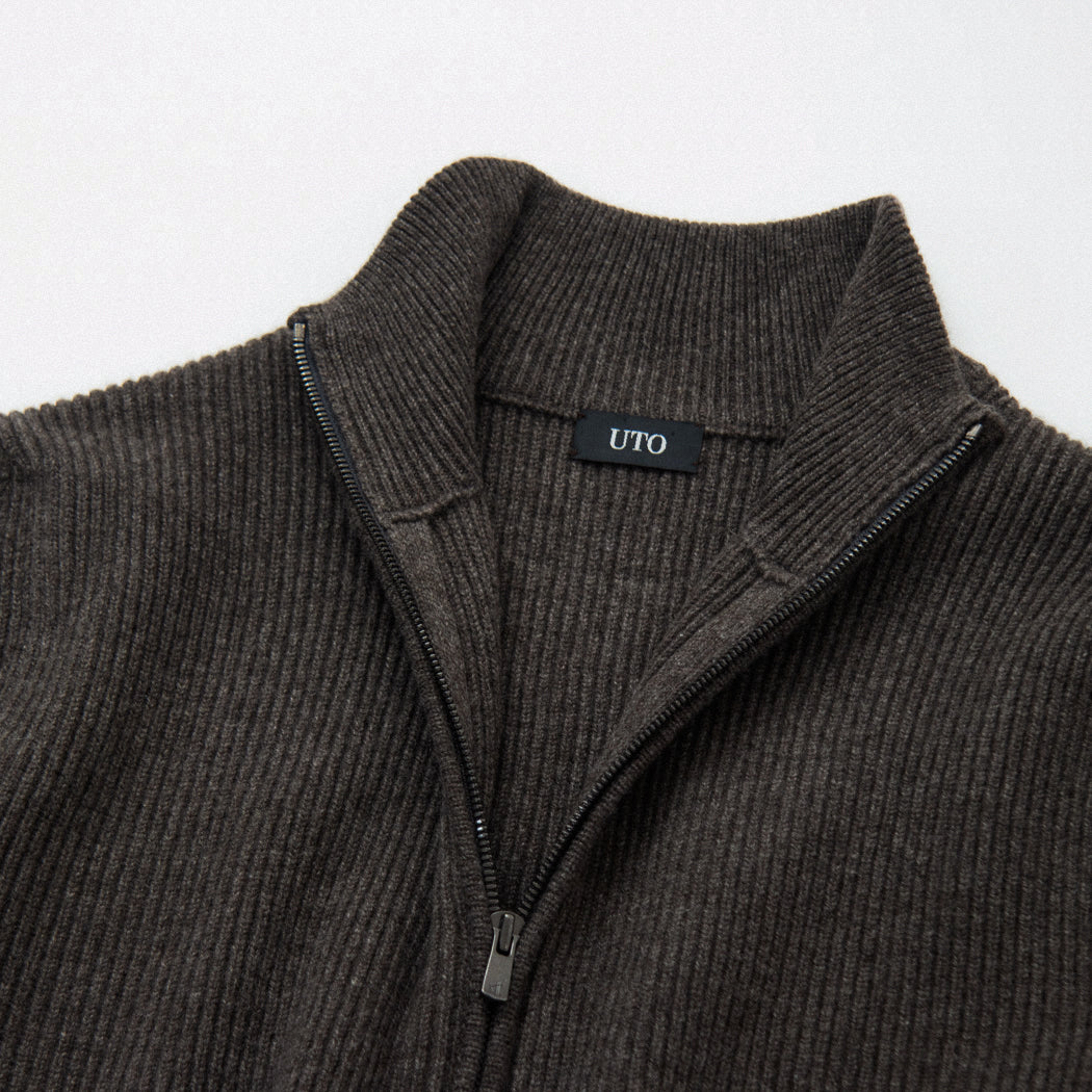 Cashmere fullcardigan zip jacket (stock sale)