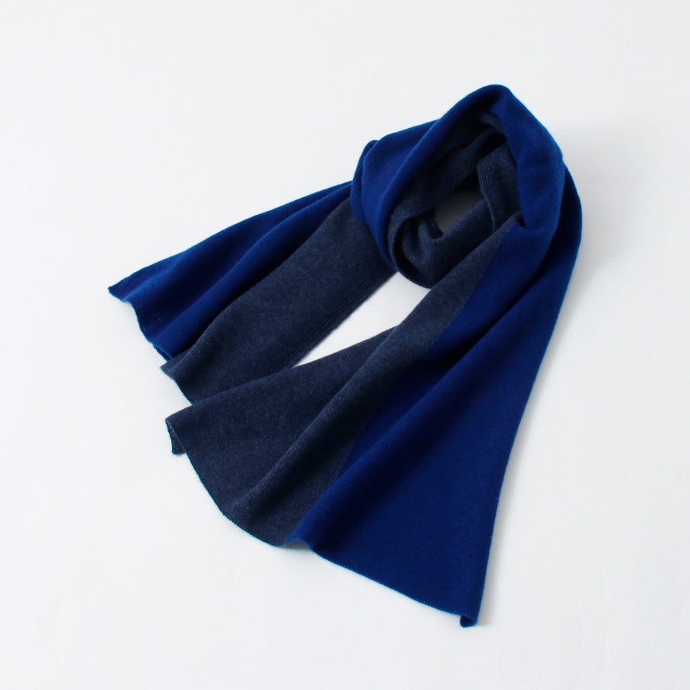 Cashmere knit angel's stole- bicolor stripe design (160cm × 50cm)