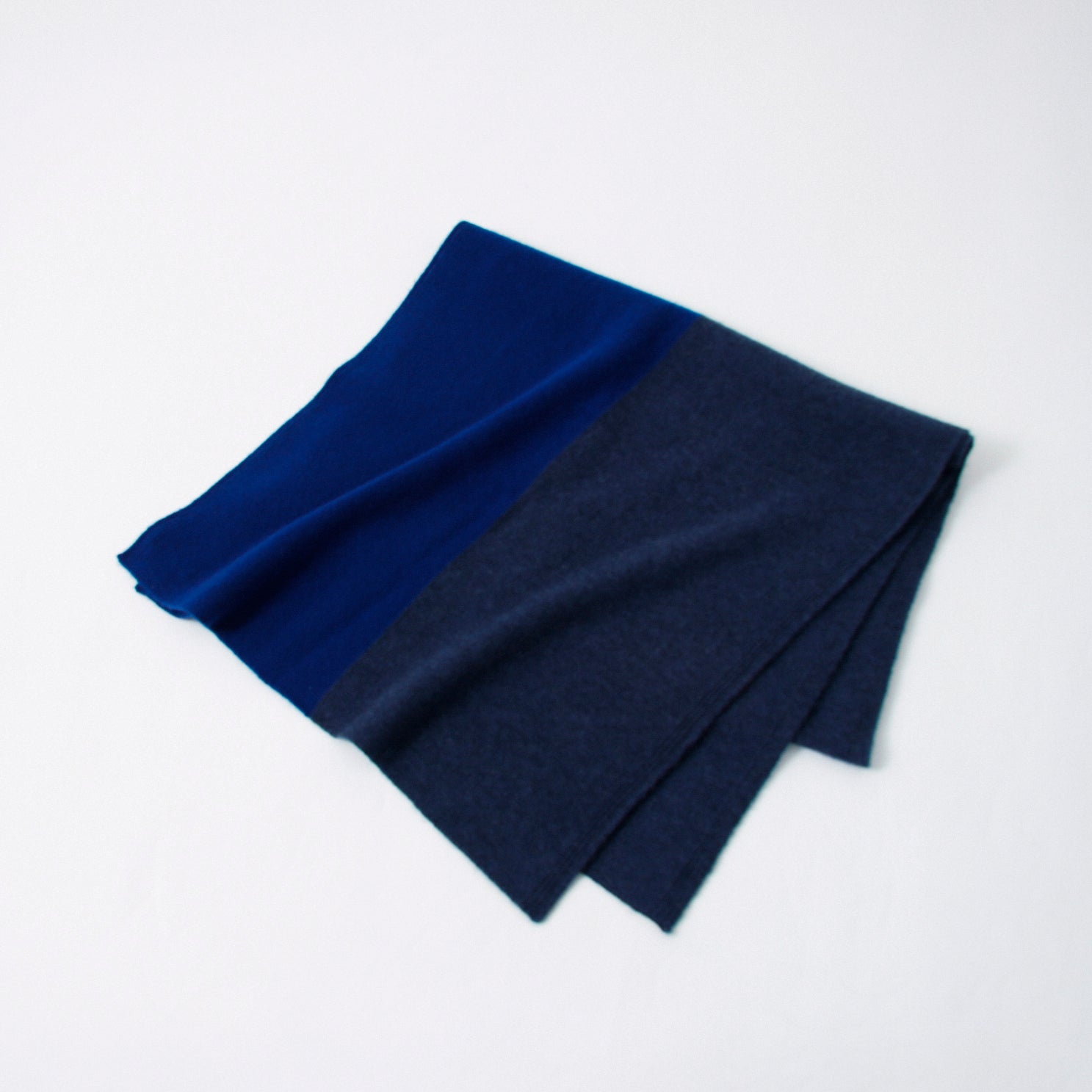 Cashmere knit angel's stole- bicolor stripe design (160cm × 50cm)