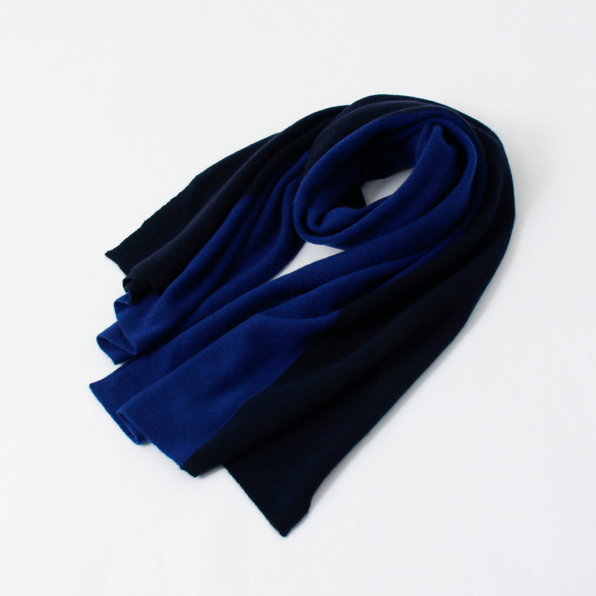 Cashmere knit angel's stole- bicolor stripe design (160cm × 50cm)