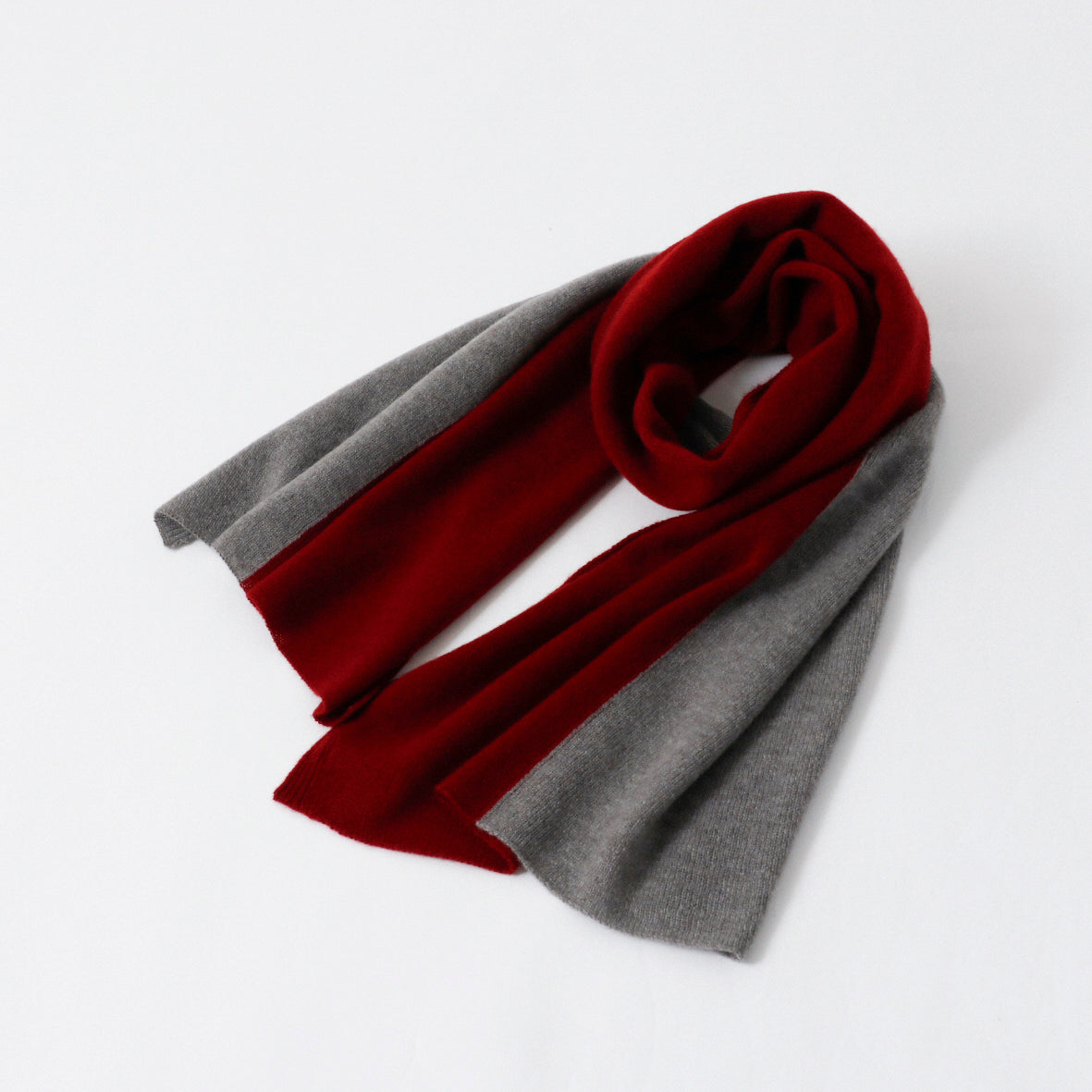 Cashmere knit angel's stole- bicolor stripe design (160cm × 50cm)