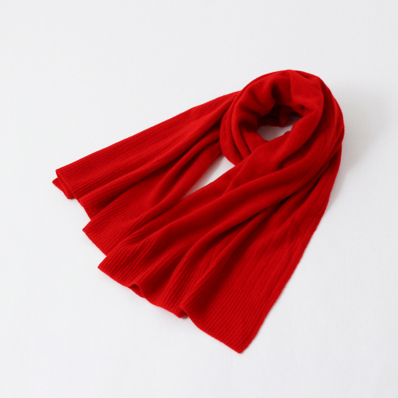 Cashmere knit angel's rib stole (177cm × 63.5cm)