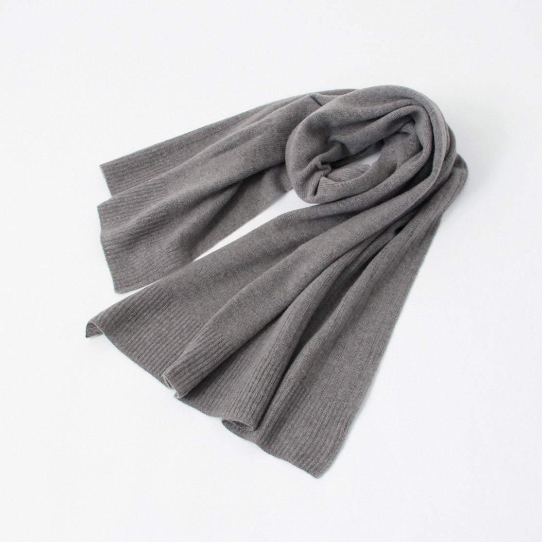 Cashmere knit angel's rib stole (177cm × 63.5cm)