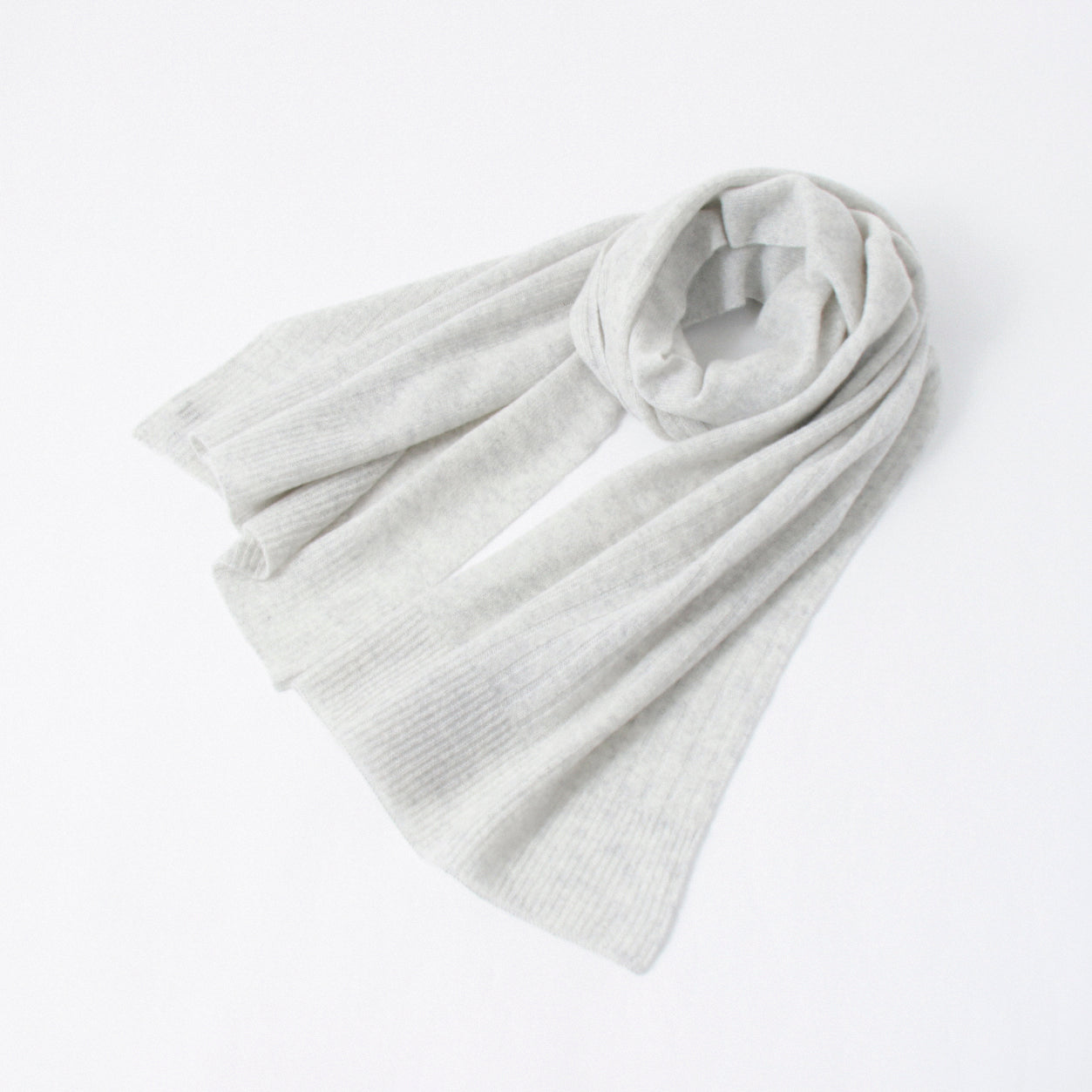 Cashmere knit angel's rib stole (177cm × 63.5cm)