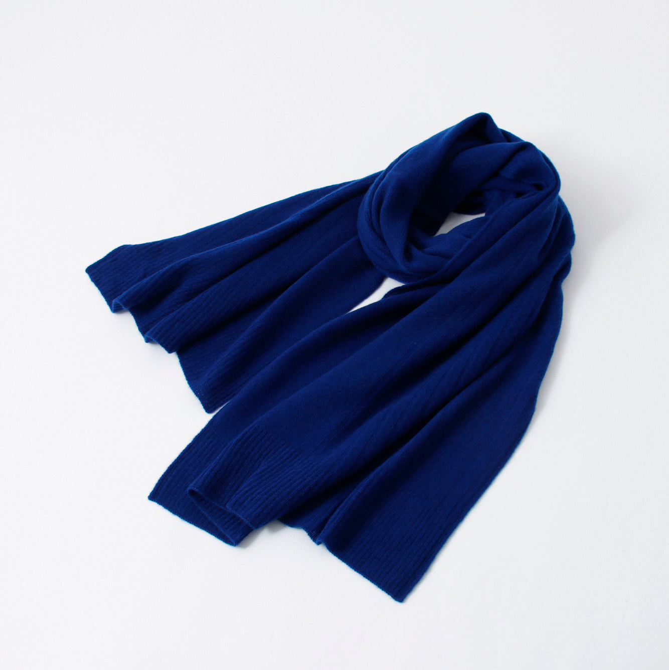 Cashmere knit angel's rib stole (177cm × 63.5cm)