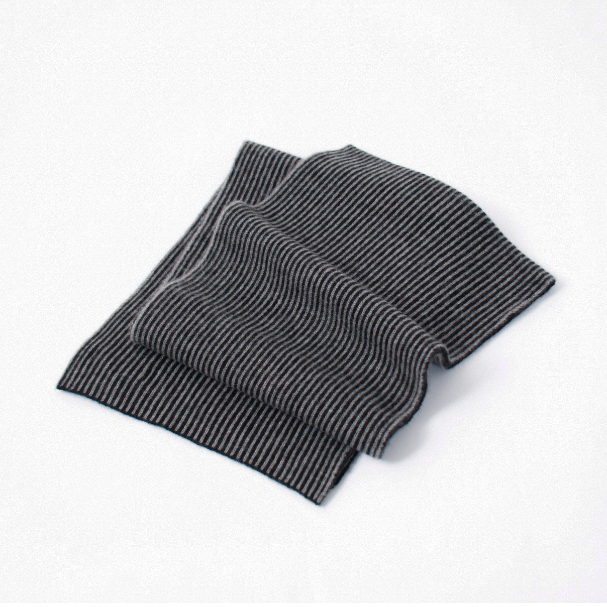 Cashmere knit striped muffer (170cm×22.5cm)