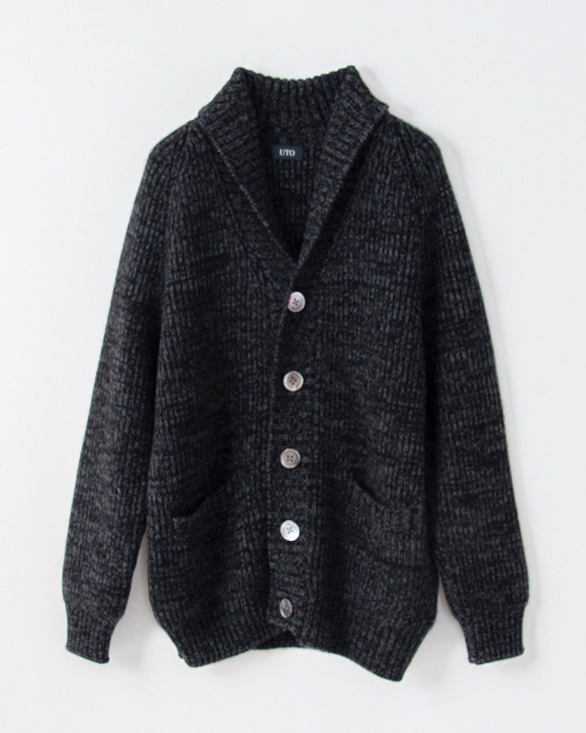 Cashmere fullcardigan shawl-collar cardigan (stock sale)