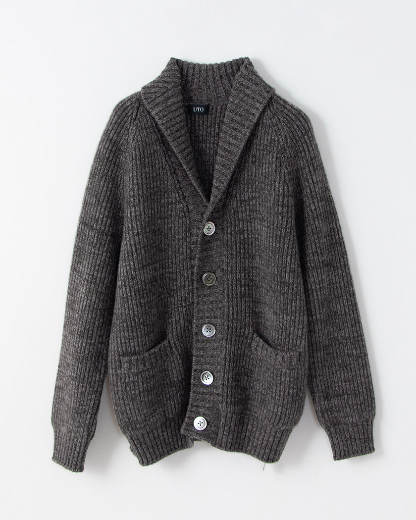 Cashmere fullcardigan shawl-collar cardigan (stock sale)