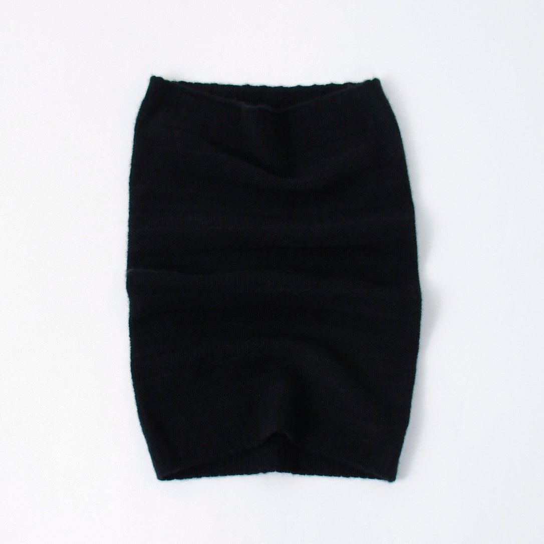 Cashmere knit lynx border knit neck warmer