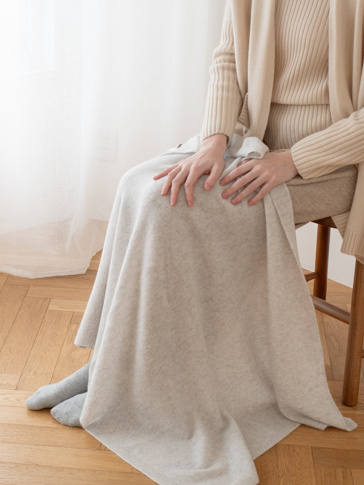 Cashmere knit angel blanket (120cm×78cm)