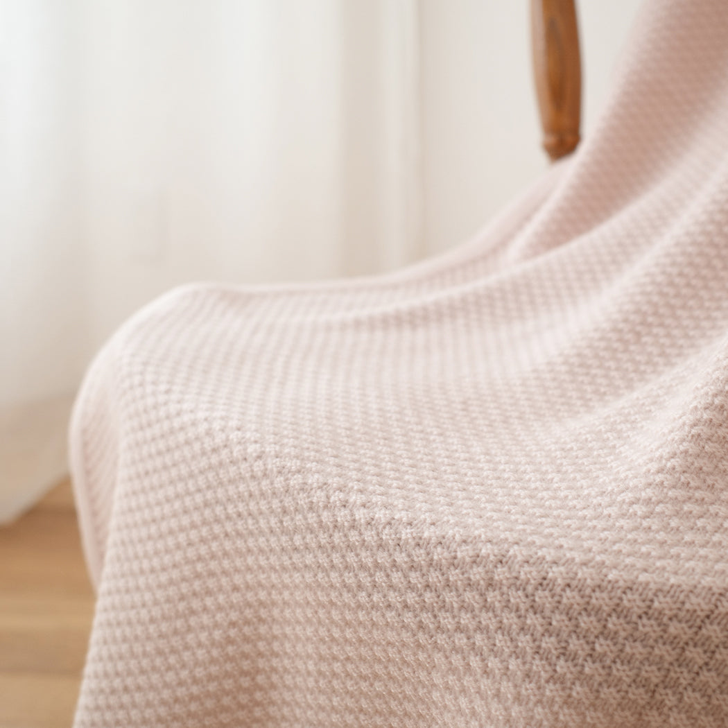 Cashmere knit seed stitch blanket (120cm×80cm)