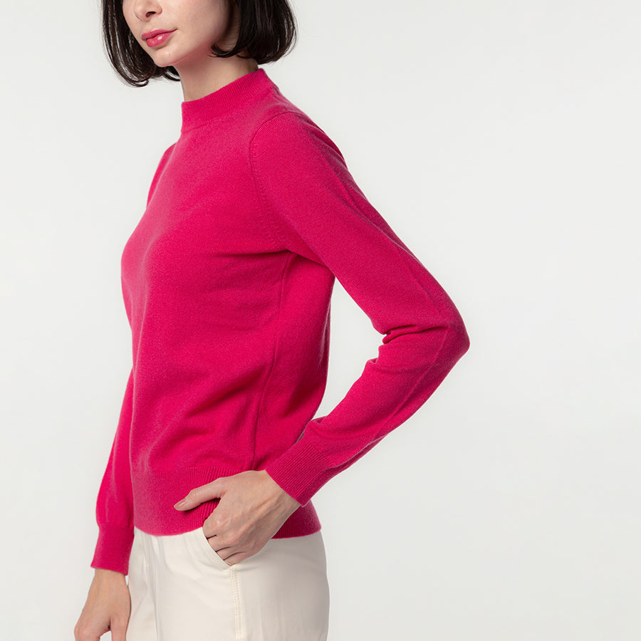 Personalized custom order of women's Japanese luxury cashmere knit high-necked sweater