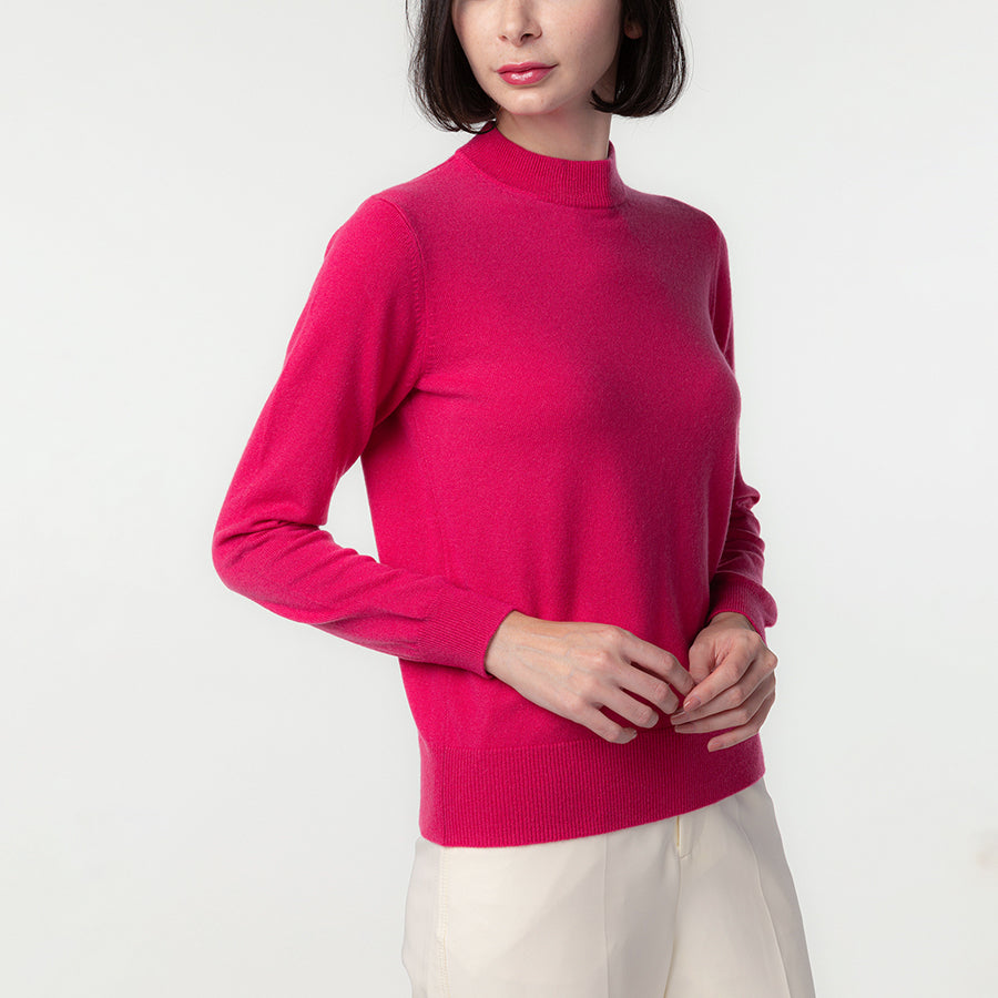 Personalized custom order of women's Japanese luxury cashmere knit high-necked sweater