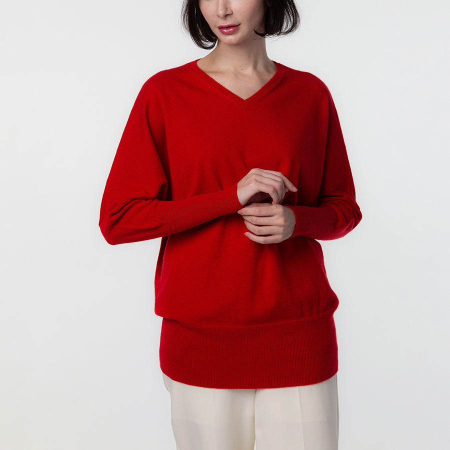 Personalized custom order of women's Japanese luxury cashmere knit v-neck sweater