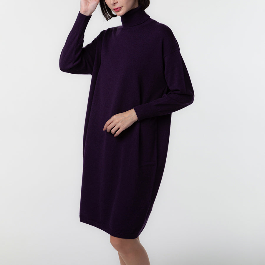 Personalized custom order of women's Japanese luxury cashmere knit turtleneck dress