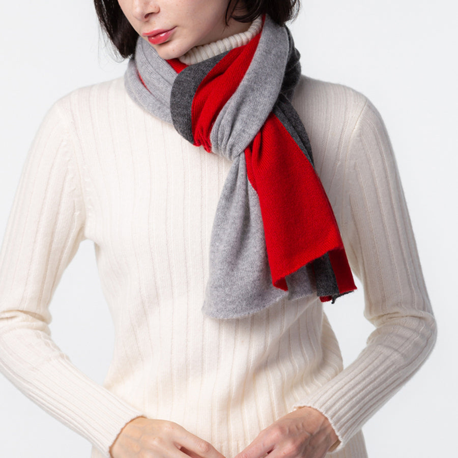 Personalized custom order of women's Japanese luxury cashmere knit stripe stole