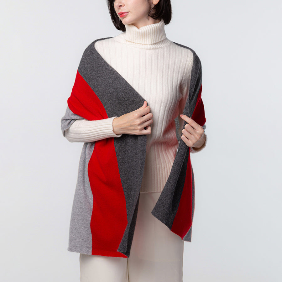 Personalized custom order of women's Japanese luxury cashmere knit stripe stole