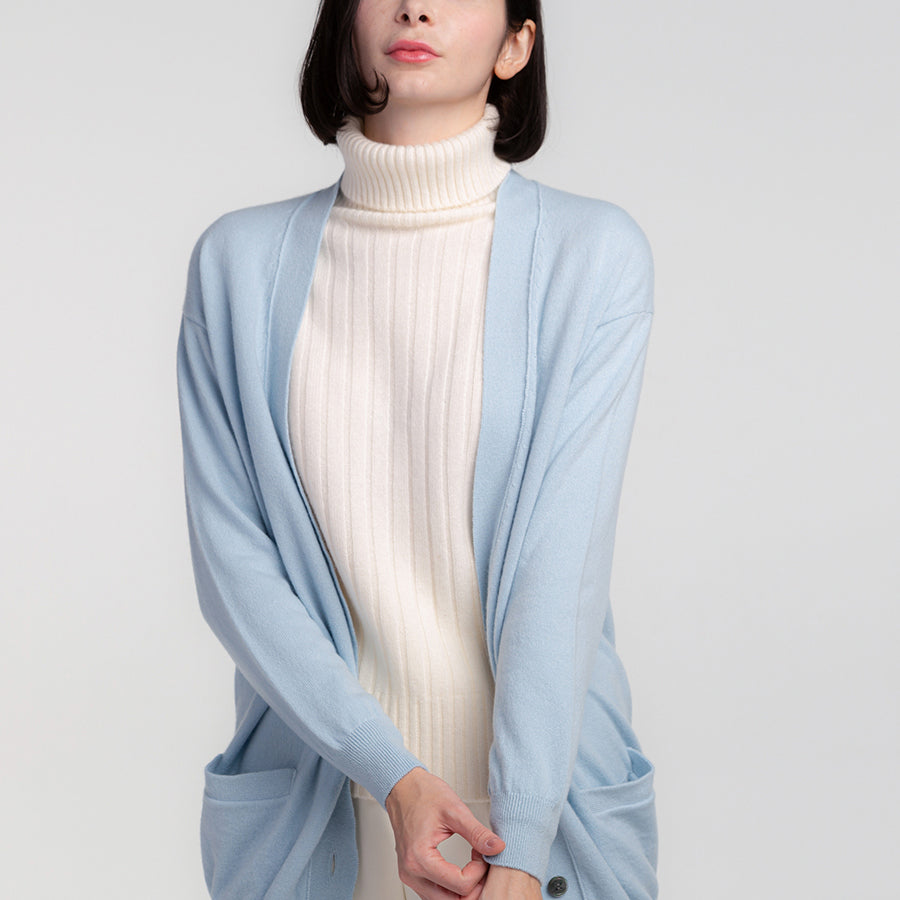 Personalized custom order of women's Japanese luxury cashmere knit v-neck cardigan