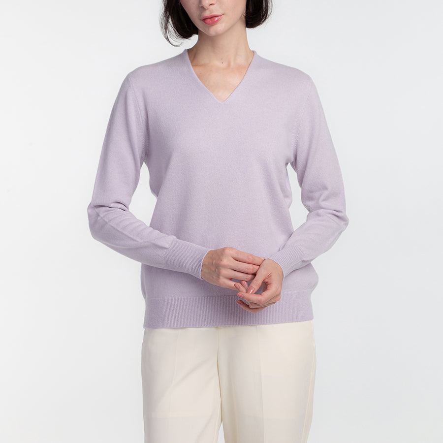 Personalized custom order of women's Japanese luxury cashmere knit v-neck sweater