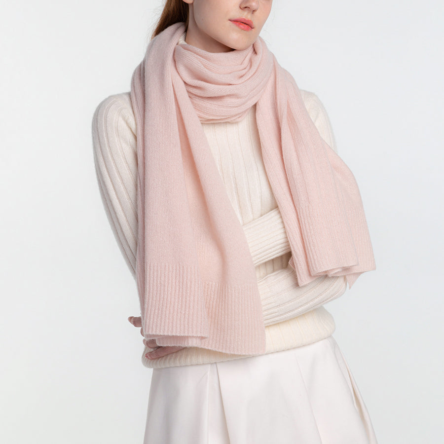 Personalized custom order of women's Japanese luxury cashmere knit rib stole