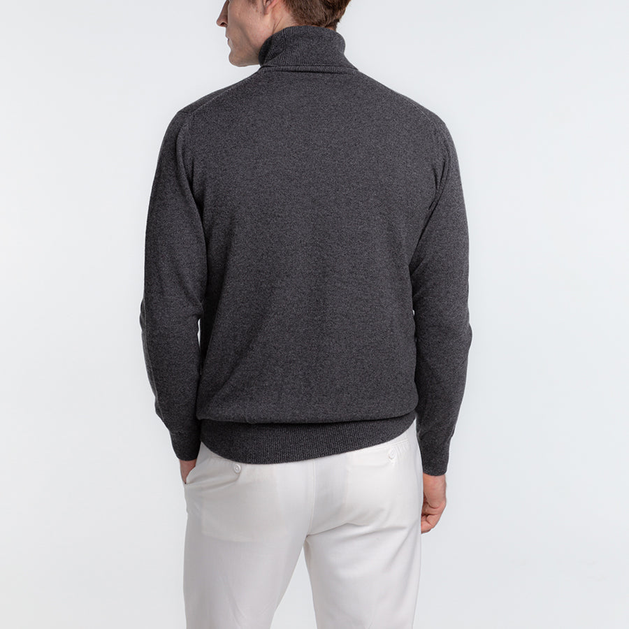 Personalized custom order of men's Japanese luxury cashmere knit turtleneck sweater