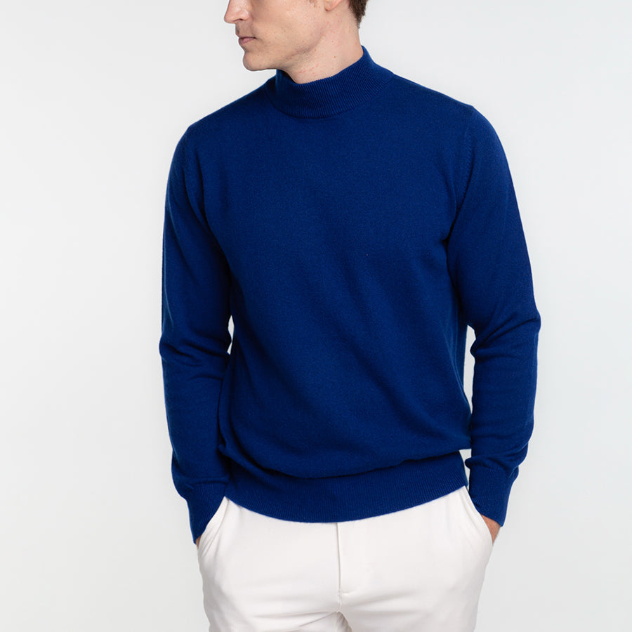 Personalized custom order of men's Japanese luxury cashmere knit high-necked sweater