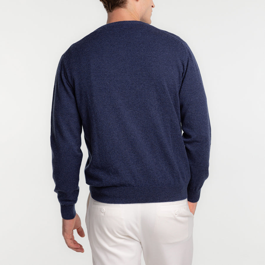 Personalized custom order of men's Japanese luxury cashmere knit v-neck sweater