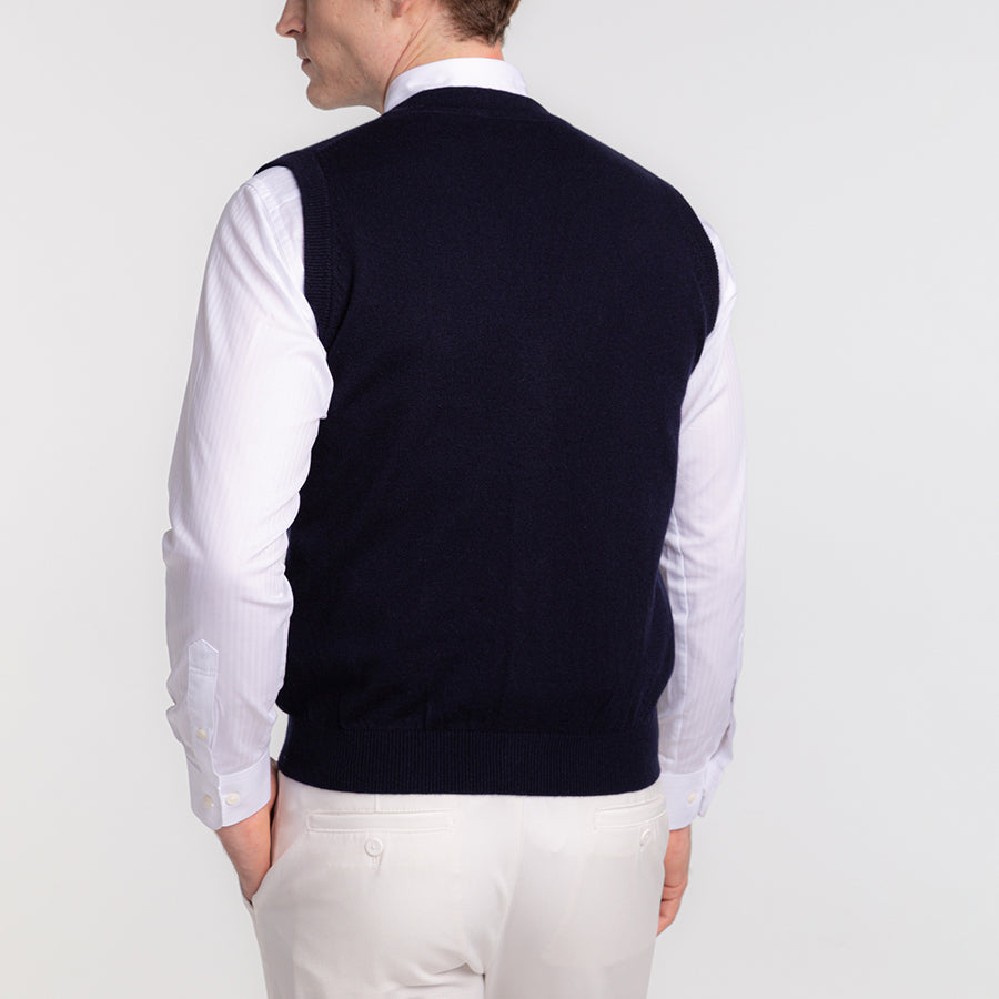 Personalized custom order of men's Japanese luxury cashmere knit vest