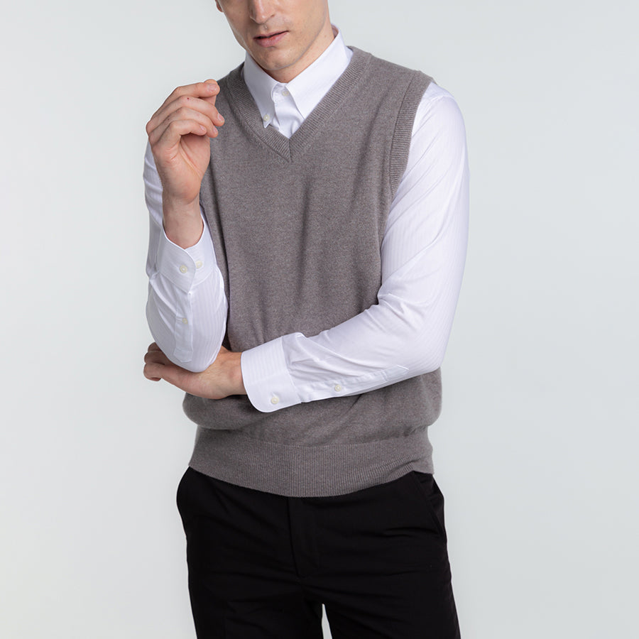 Personalized custom order of men's Japanese luxury cashmere knit vest