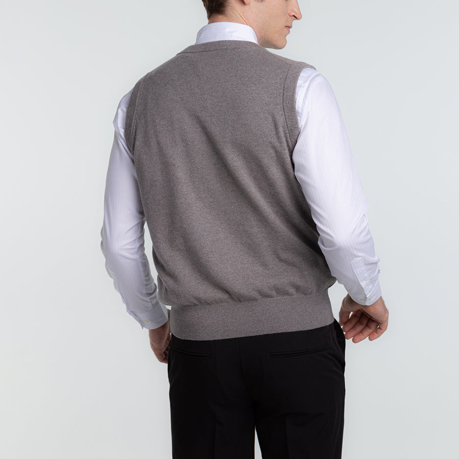 Personalized custom order of men's Japanese luxury cashmere knit vest