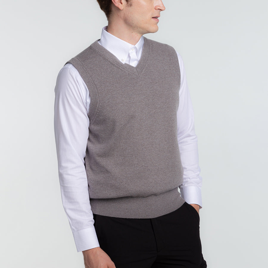 Personalized custom order of men's Japanese luxury cashmere knit vest