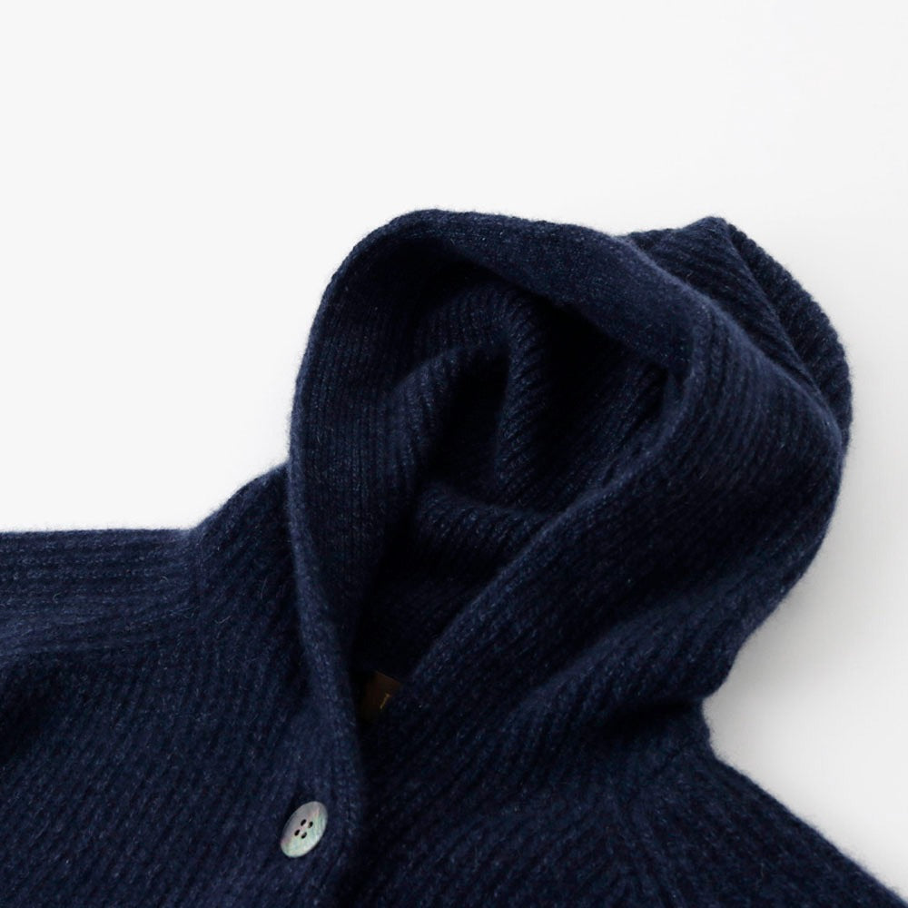 Cashmere halfcardigan hoodie