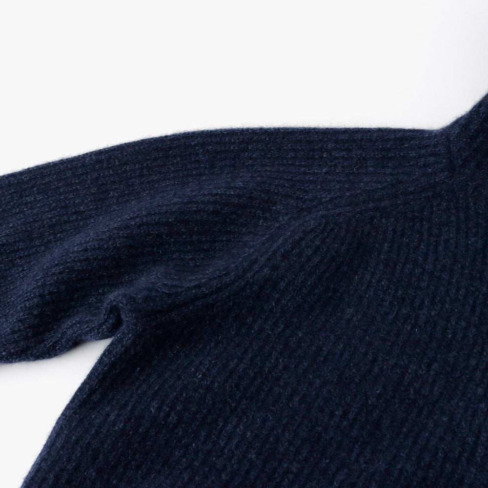 Cashmere halfcardigan hoodie