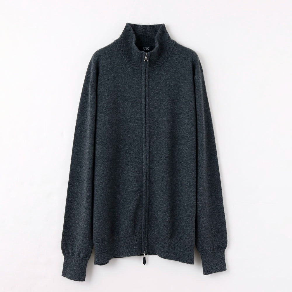 Cashmere zip cardigan